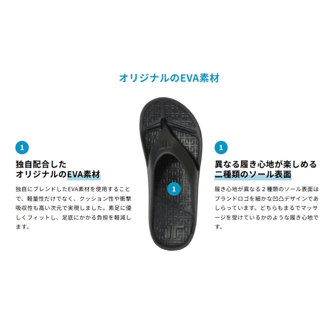 リカバリーサンダル｜W-FLIPFLOP - Black｜TELIC（テリック