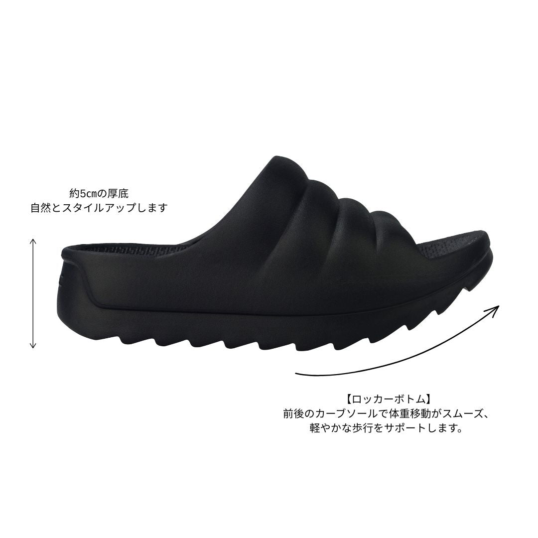 リカバリーサンダル｜W-CLOUD - Black｜TELIC（テリック）公式