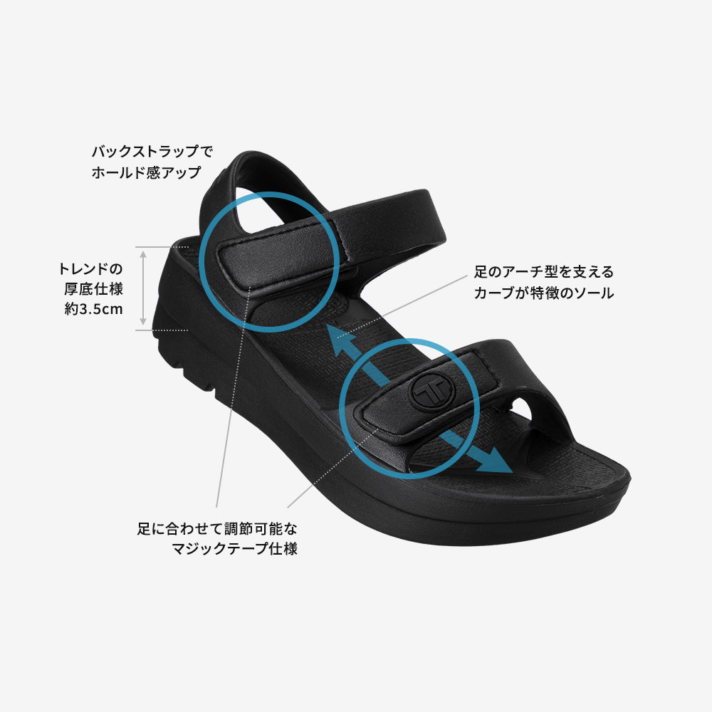リカバリーサンダル ANKLE STRAP-Black-｜TELIC（テリック）公式